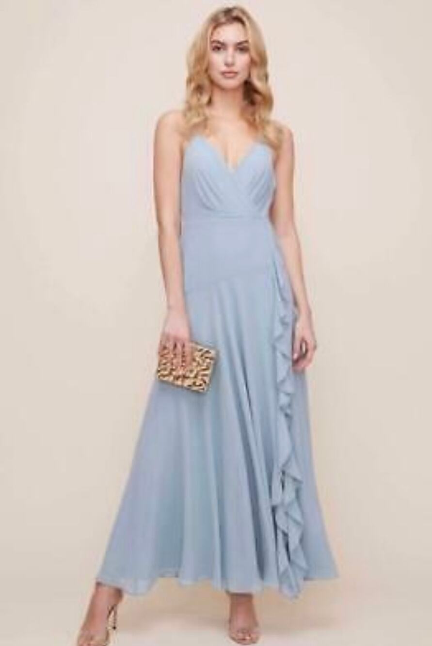 ASTR Holland Ruffle Spaghetti Faux Wrap Maxi Dress